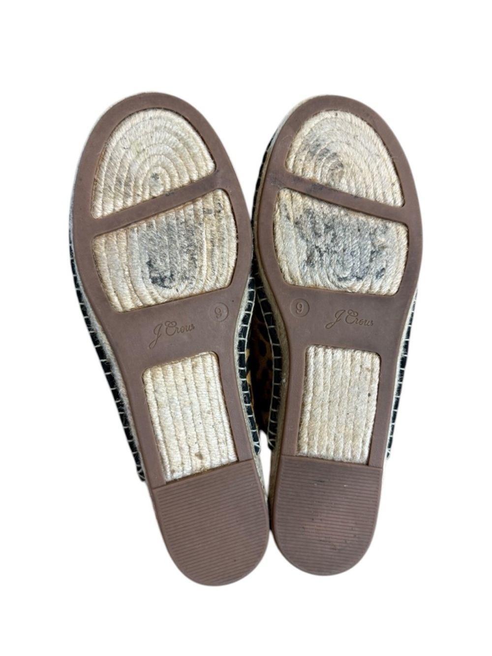 J. Crew Fur-Calf Hair Leopardprint Slip-On Espadrille Mules Women’s Shoes Size 9 - Picture 11 of 12
